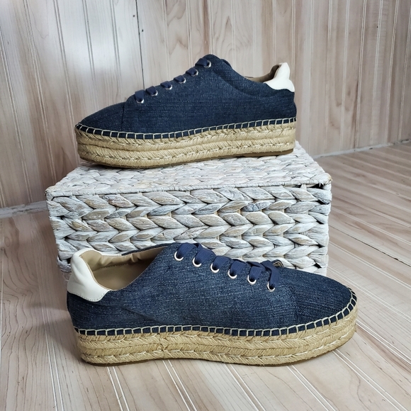 STEVE MADDEN DENIM & ROPE Platform ESPADRILLES Hampton Size 10 - Picture 2 of 5